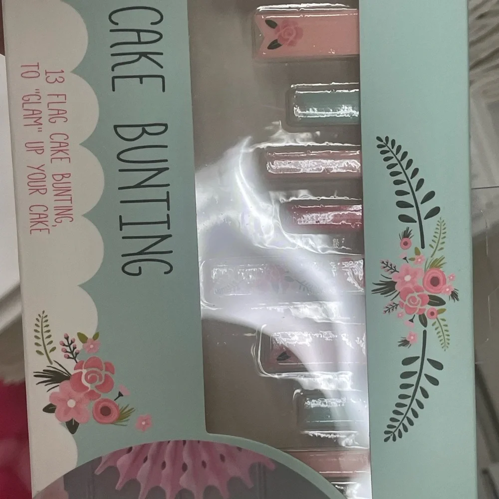 Pink and White Cake Bunting